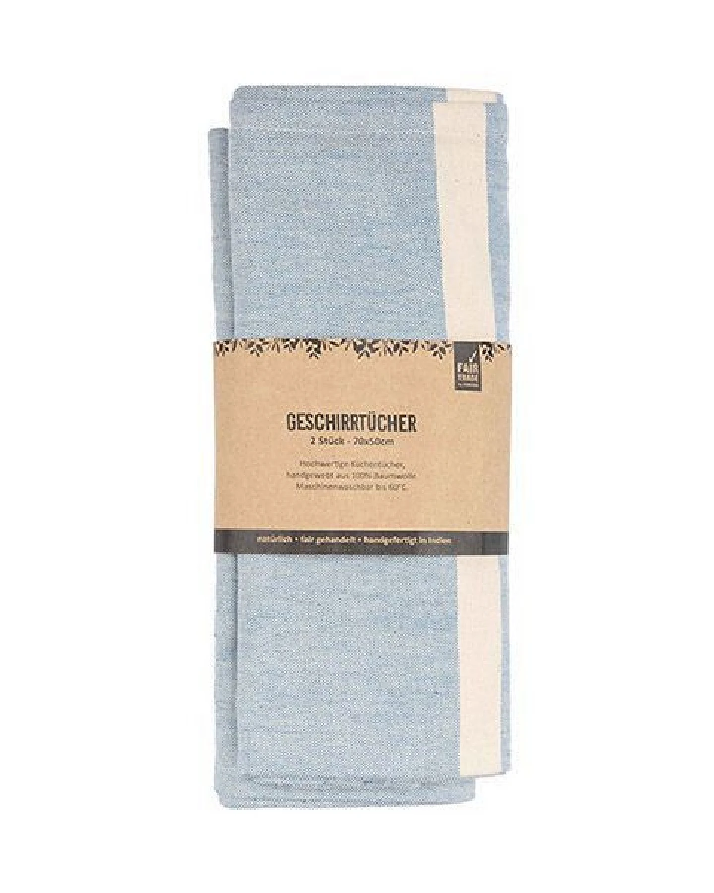 CONTIGO Fairtrade 2er-Set Geschirrtücher, fairtrade & handgewebt aus Biobaumwolle, 70 x 50 cm – Ansicht 2