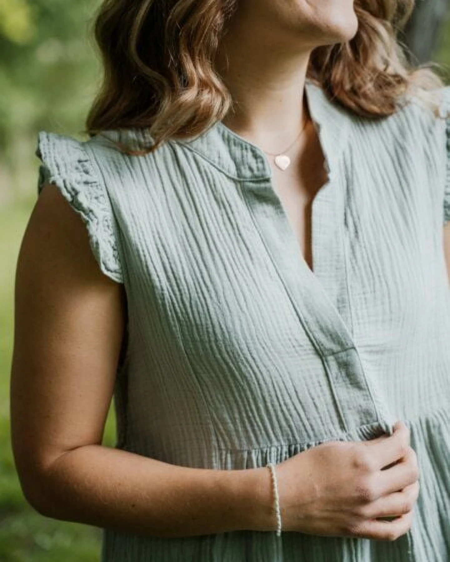 Hutch&Putch Musselin Sommerkleid - mit gerüschten Ärmeln - 100% Bio-Baumwolle - Volantkleid - kurzes Kleid - weich und atmungsaktiv – Ansicht 2