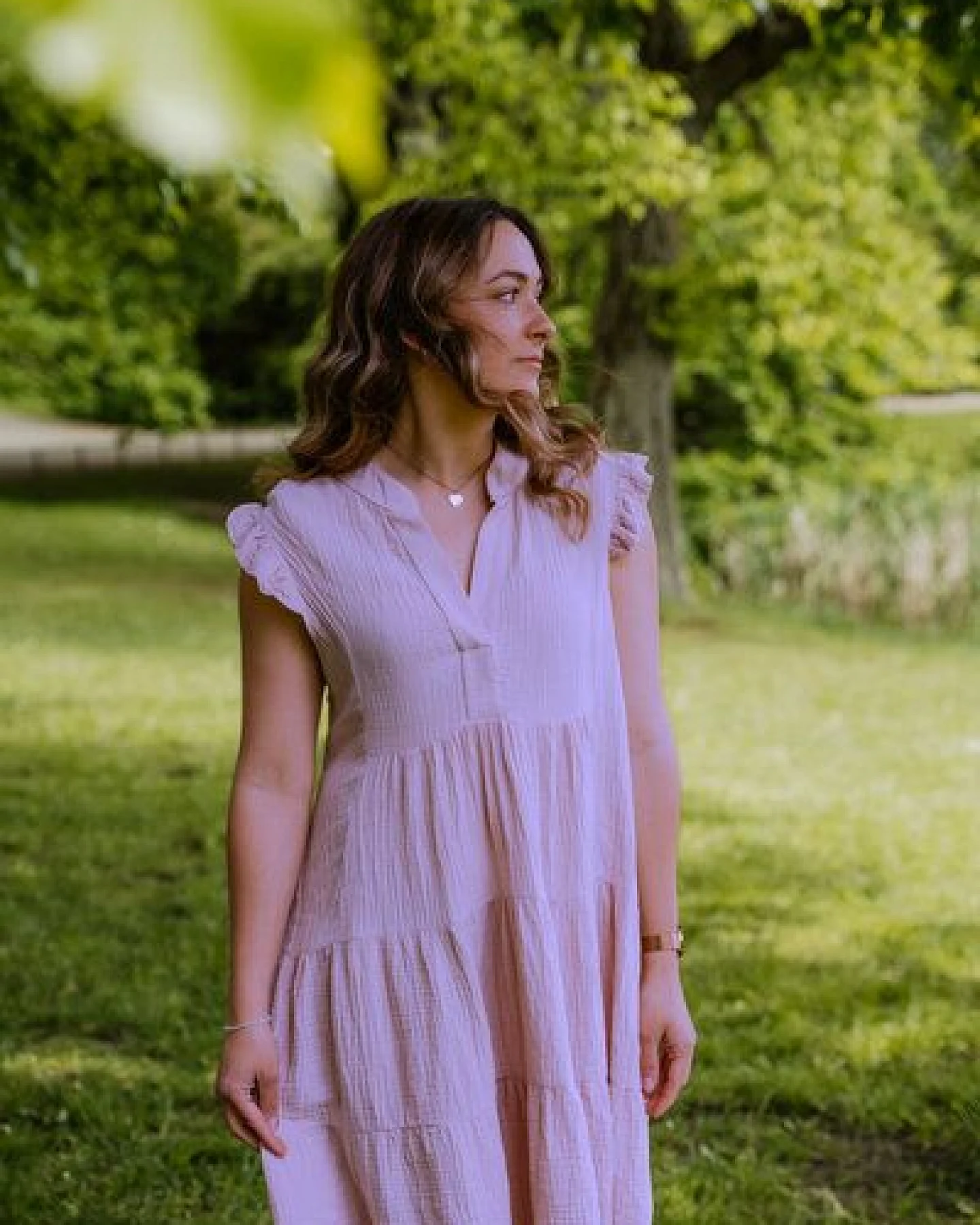 Hutch&Putch Musselin Sommerkleid - mit gerüschten Ärmeln - 100% Bio-Baumwolle - Volantkleid - kurzes Kleid - weich und atmungsaktiv – Ansicht 3