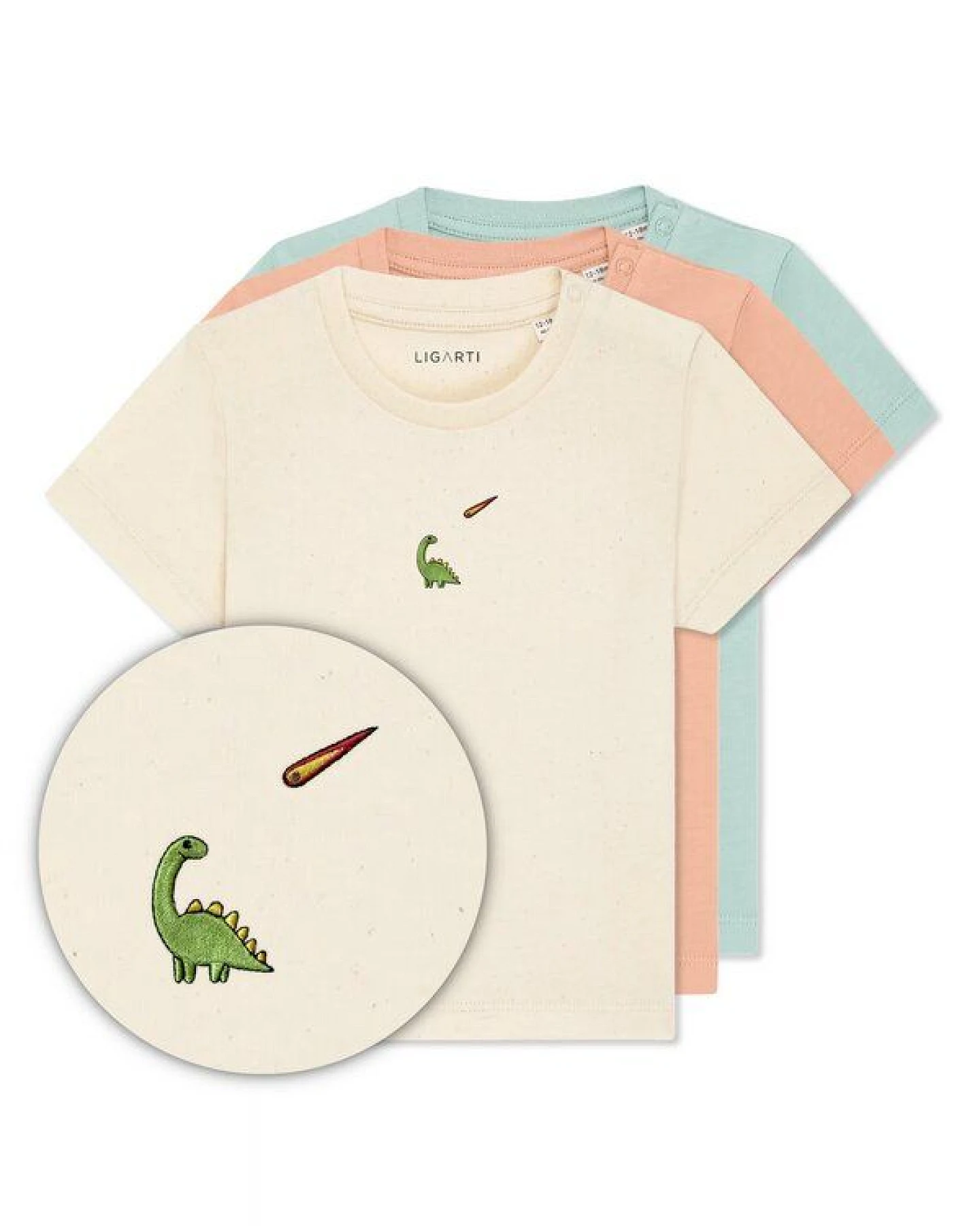 LIGARTI Babyshirt - Charlie der Dino – Ansicht 3