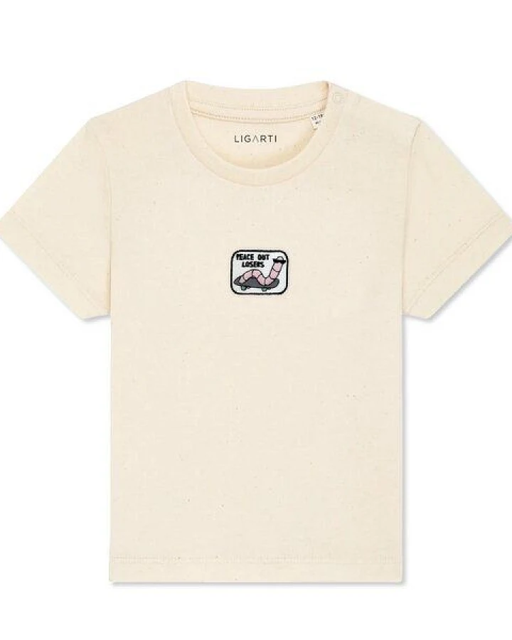 LIGARTI Babyshirt - Ollie die Skater-Wurm