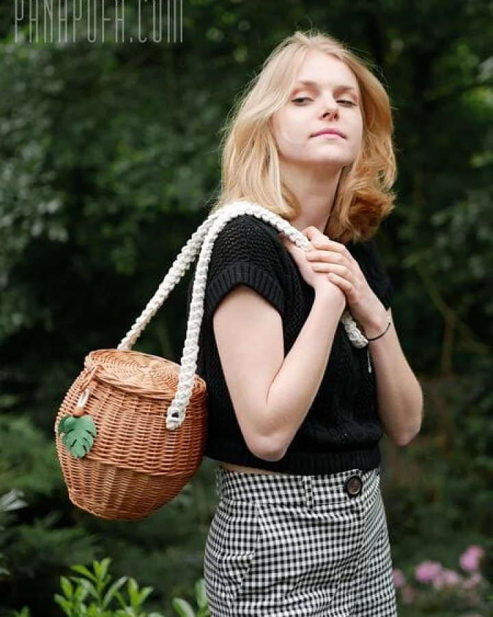 PANAPUFA Korbweidetasche für den Sommer Sommertasche