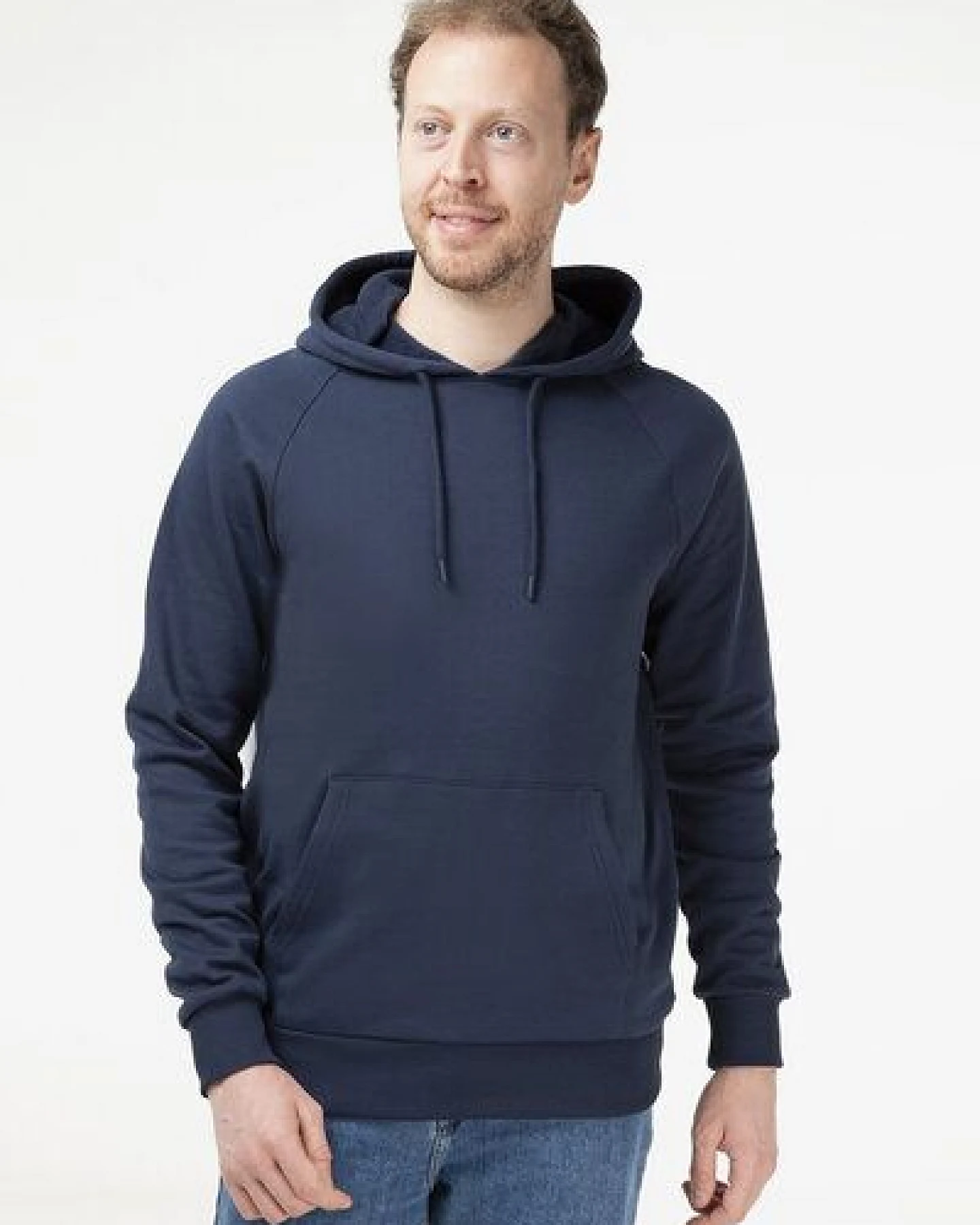 Evermind Unisex Raglan Hoodie aus Bio-Baumwolle – Ansicht 2