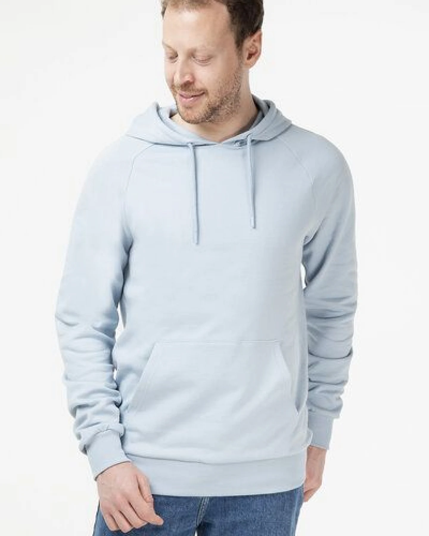 Evermind Unisex Raglan Hoodie aus Bio-Baumwolle – Ansicht 2