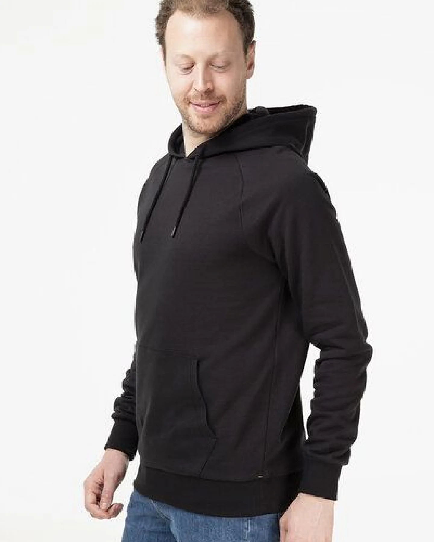 Evermind Unisex Raglan Hoodie aus Bio-Baumwolle – Ansicht 4