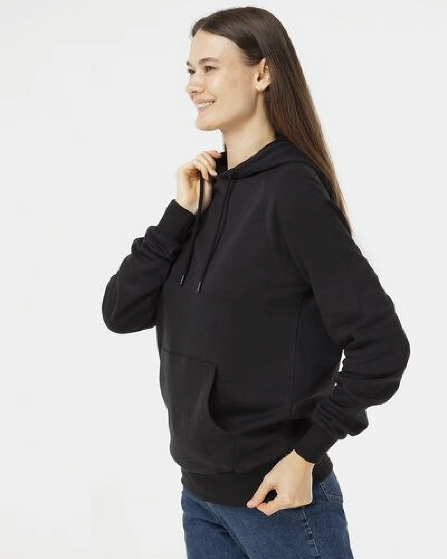 Evermind Unisex Raglan Hoodie aus Bio-Baumwolle – Ansicht 3