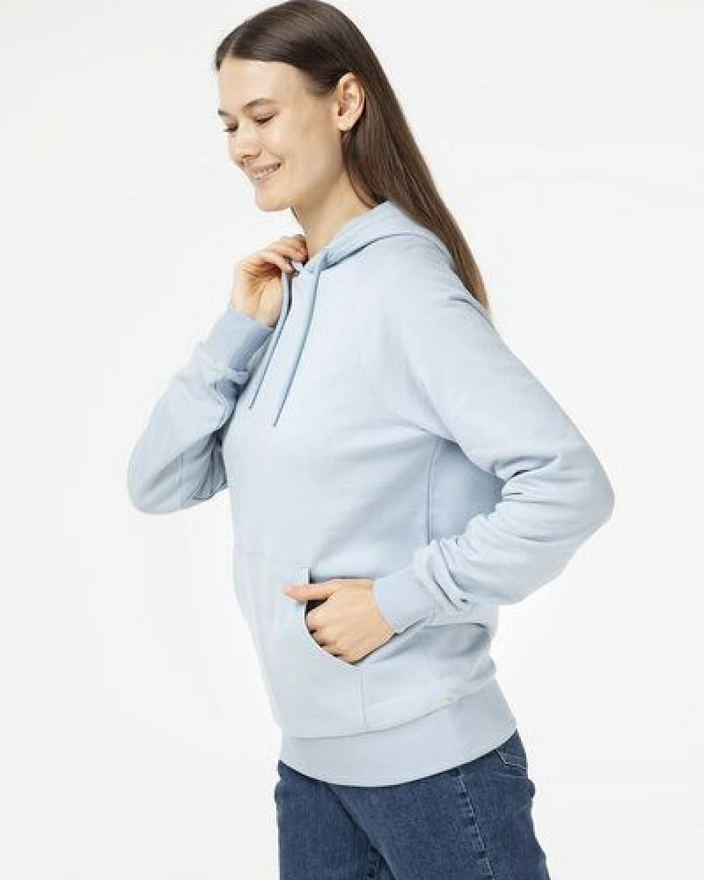 Evermind Unisex Raglan Hoodie aus Bio-Baumwolle – Ansicht 3