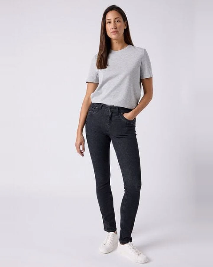 FUTURE:PEOPLE. 09:02 SLIM FIT FUTURE - MID WAIST- Damen Jeans aus weichem Stretch-Denim aus Bio-Baumwoll-Mix (30902 0 1008 )