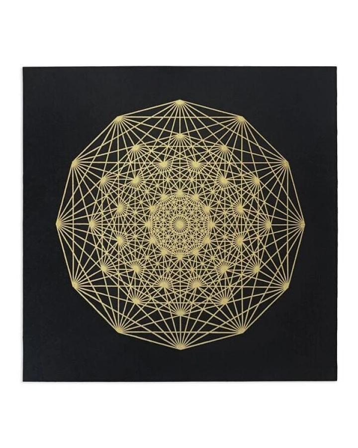 Veskor Cassiopeia DEMIHEPTERAKT Heilige Geometrie Linoldruck