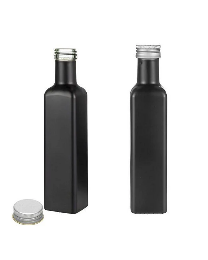 mikken Ölflaschen 250 ml matt schwarz mit Schraubdeckel + Etiketten