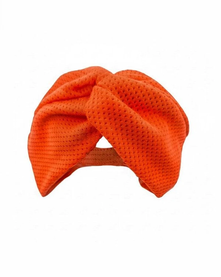 körber mode breites Haarband aus Bio Mesh Jersey Twist gerafftes Stirnband Sommer orange