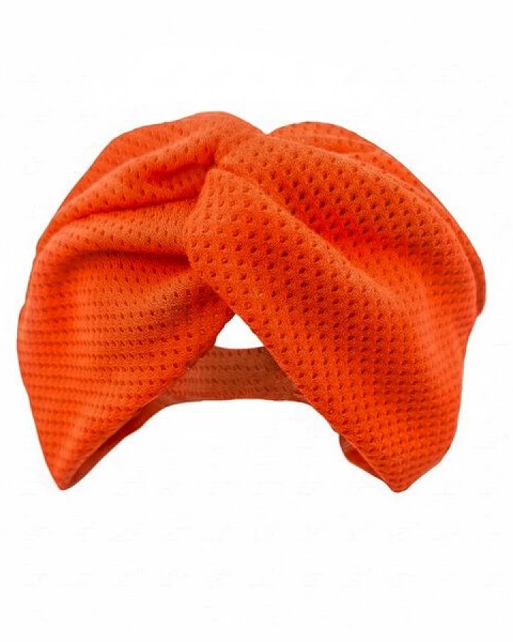 körber mode breites Haarband aus Bio Mesh Jersey Twist gerafftes Stirnband Sommer orange