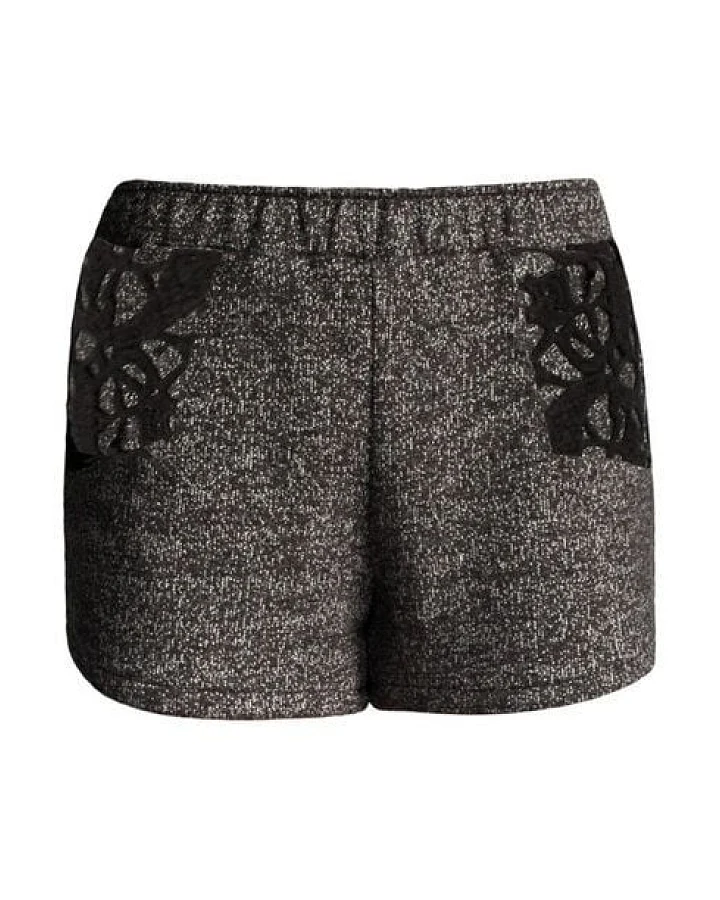 woodlike SPECKLED Sweat Shorts - schwarz meliert