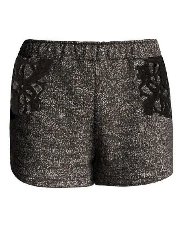 woodlike SPECKLED Sweat Shorts - schwarz meliert