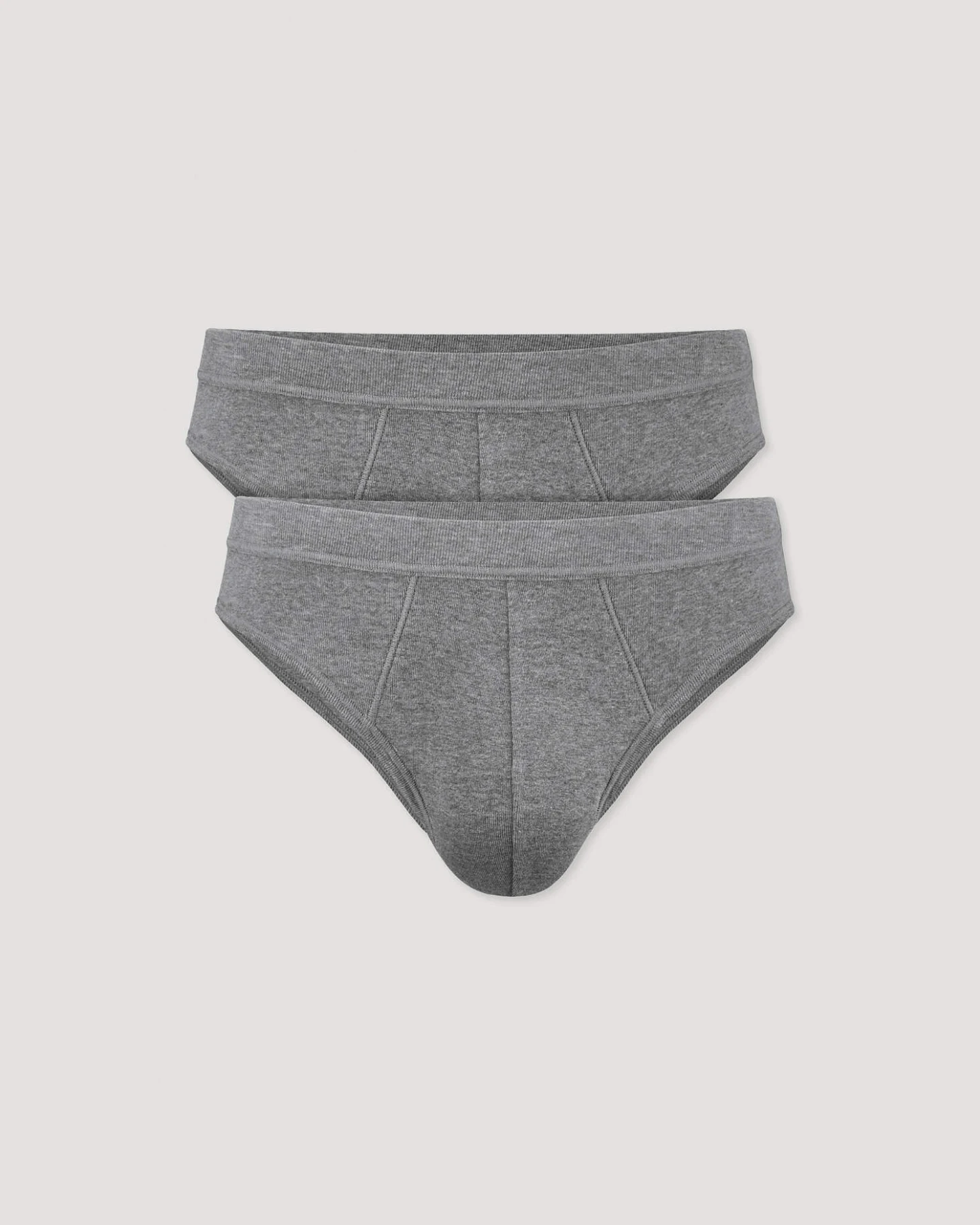 hessnatur Herren Slip Regular Cut im 2er-Pack PURE NATURE aus Bio-Baumwolle - grau - Größe 8 = XXL – Ansicht 3