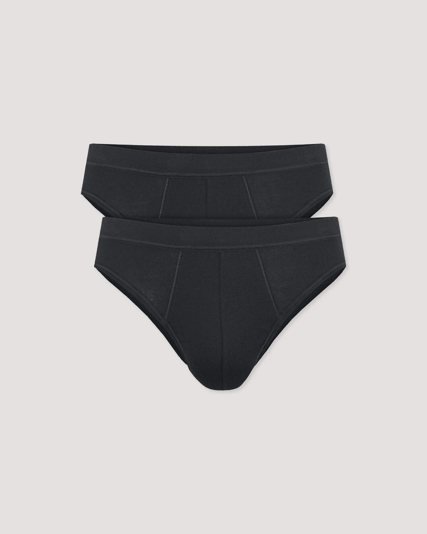 hessnatur Herren Slip Regular Cut im 2er-Pack PURE NATURE aus Bio-Baumwolle - schwarz - Größe 4 = S – Ansicht 3