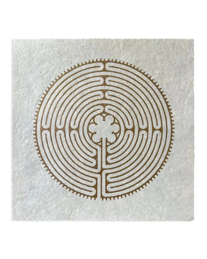 Veskor Cassiopeia LABYRINTH VON CHARTRES der Kathedrale Notre-Dame Linoldruck