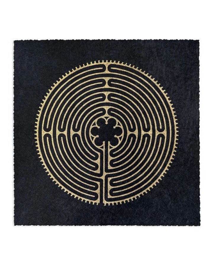Veskor Cassiopeia LABYRINTH VON CHARTRES der Kathedrale Notre-Dame Linoldruck
