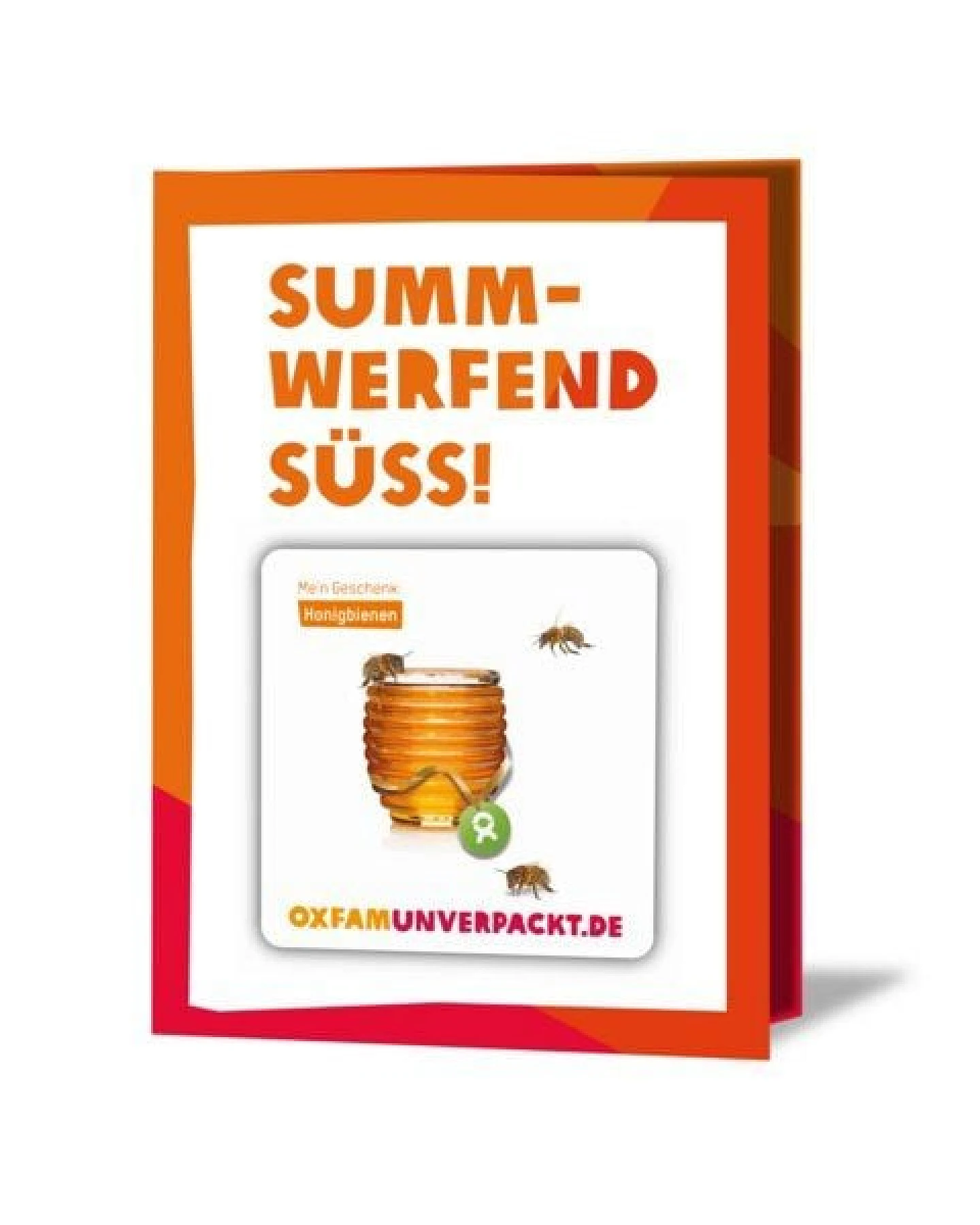OxfamUnverpackt Spenden-Geschenk "Honigbienen" (Grußkarte mit Magnet) – Ansicht 2