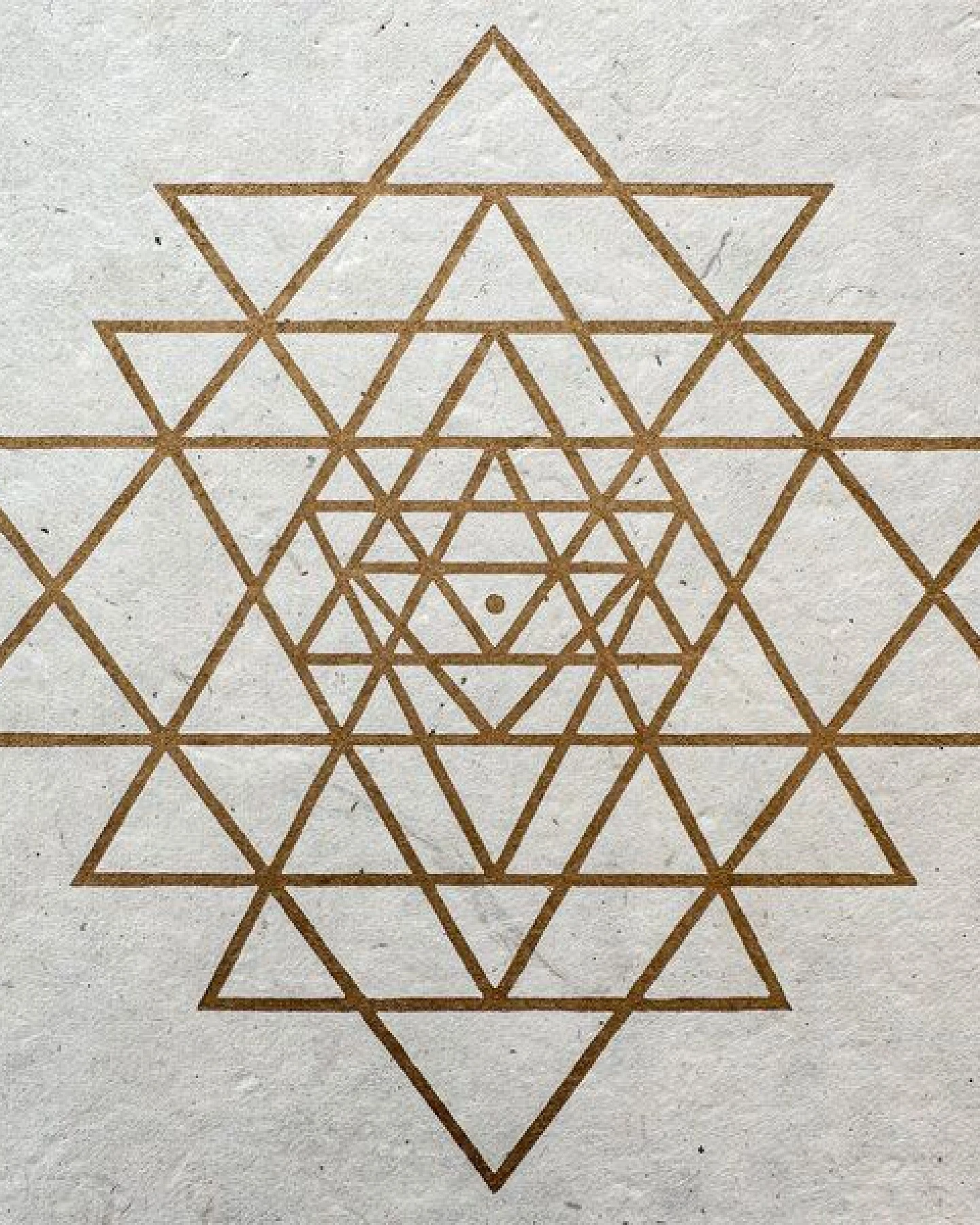 Veskor Cassiopeia SRI YANTRA Symbol Linoldruck – Ansicht 3