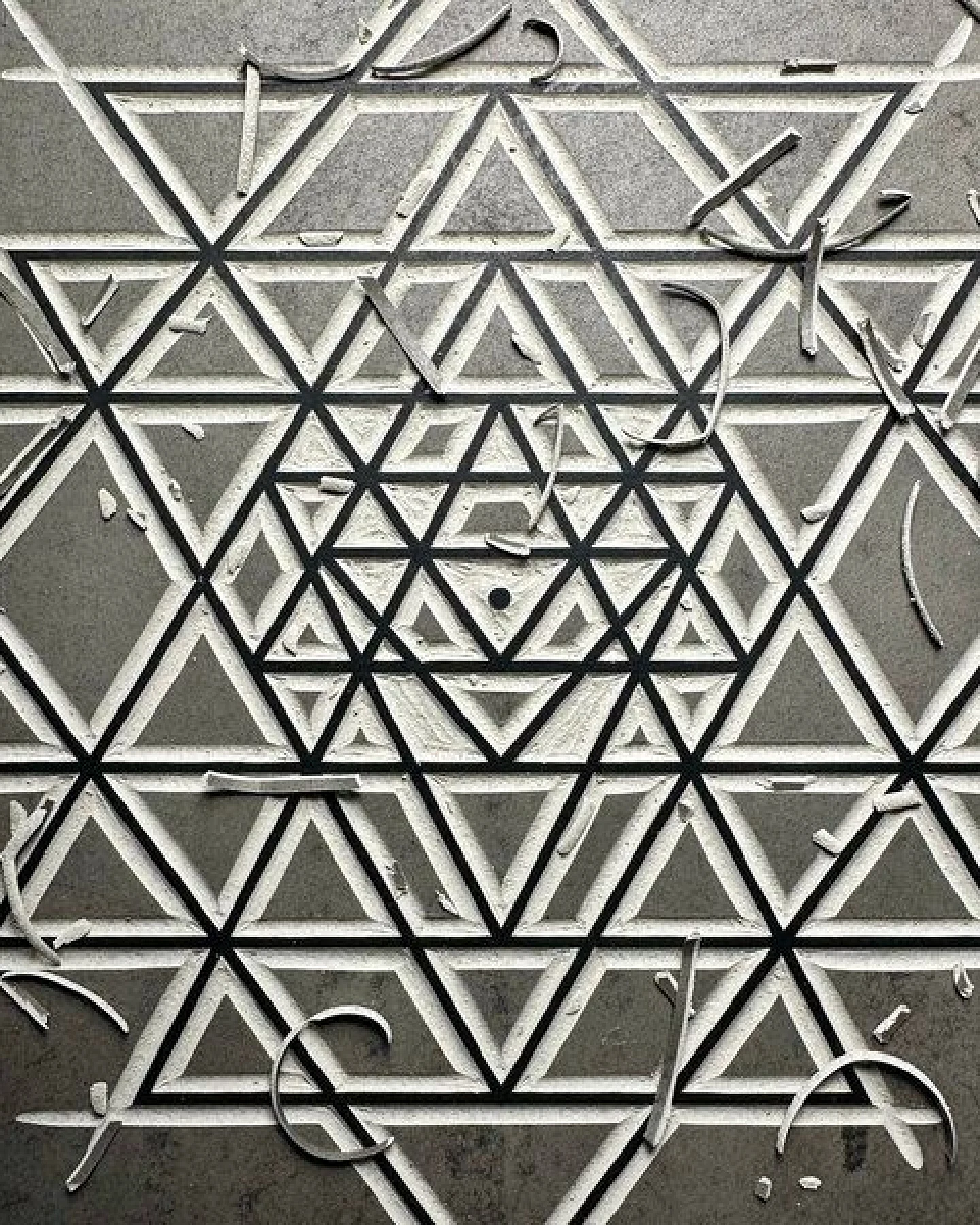 Veskor Cassiopeia SRI YANTRA Symbol Linoldruck – Ansicht 3