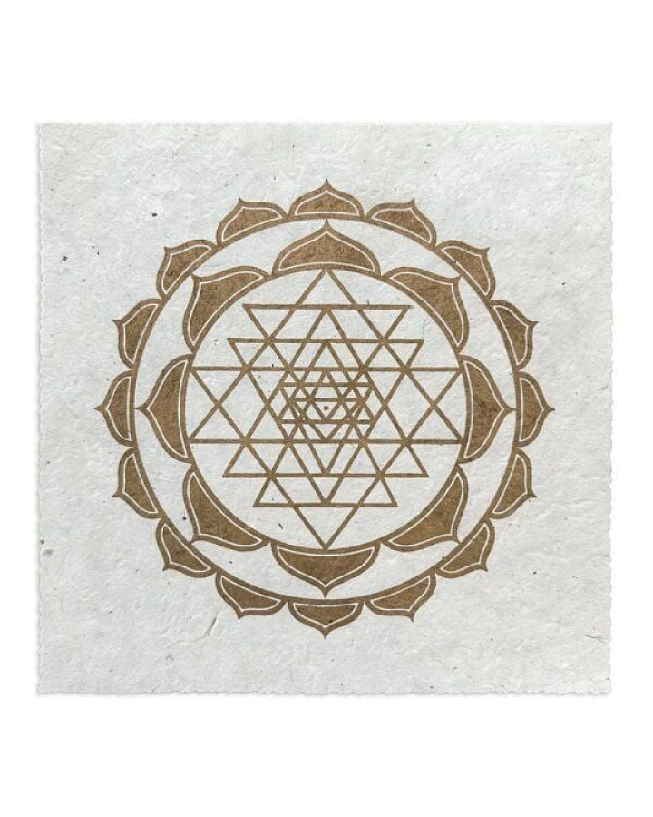 Veskor Cassiopeia SRI YANTRA Lotus Linoldruck