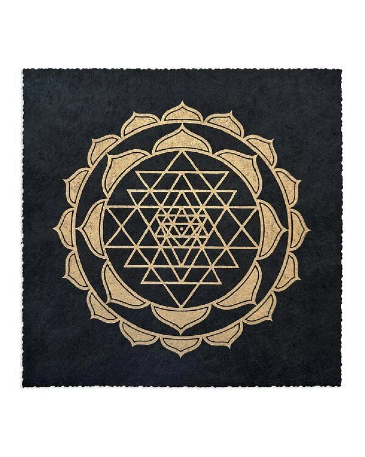 Veskor Cassiopeia SRI YANTRA Lotus Linoldruck