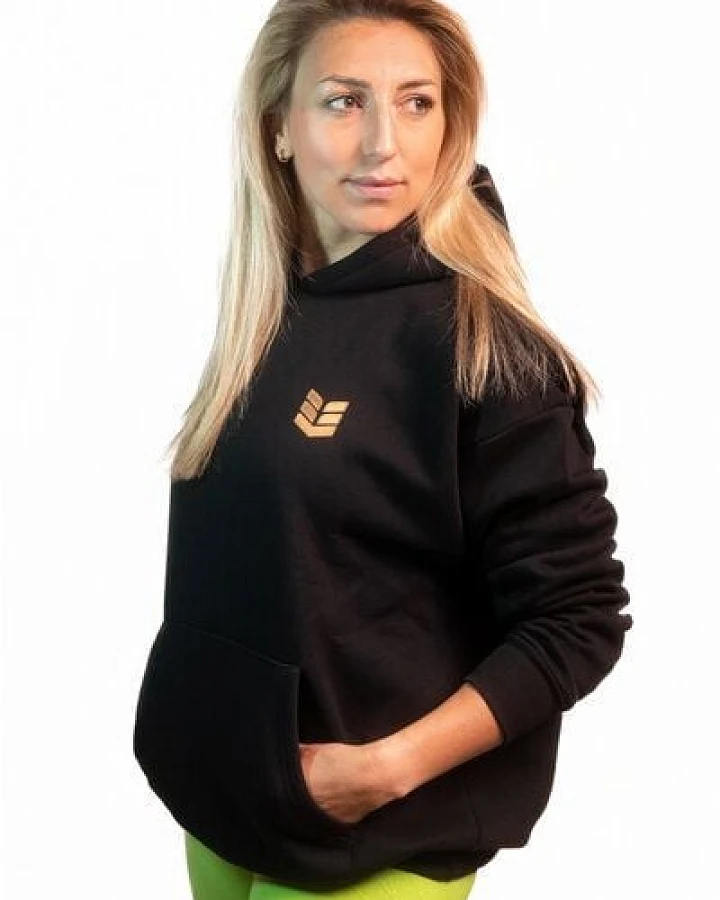 Empire Embodied Sportswear Ultraweich & supersofter oversize Hoodie Kapuzenpullover Kapuzenpulli aus Biobaumwolle, langlebiger Hoody schwarz