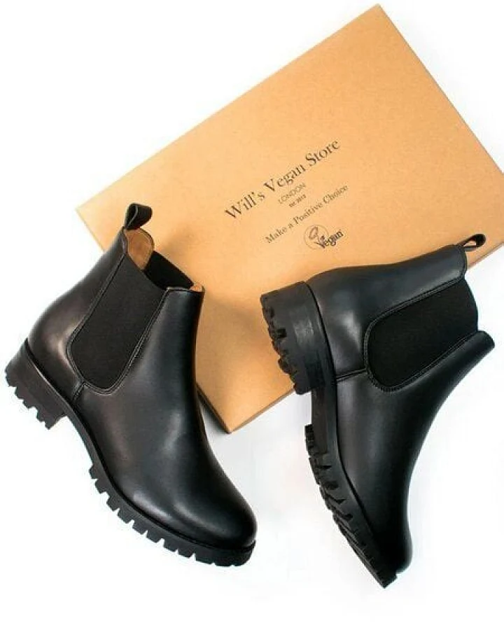 Will's Vegan Shop Weit geschnittene Luxe Deep Tread Chelsea-Stiefel