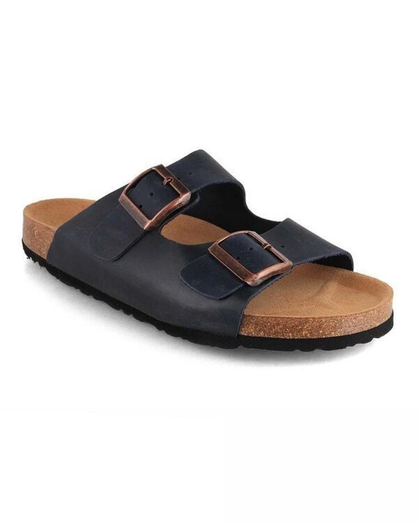Tuffeln Leder-Pantoletten Norderney mit anatomischem Kork-Fußbett Zweischnaller-Sandalen – Ansicht 3
