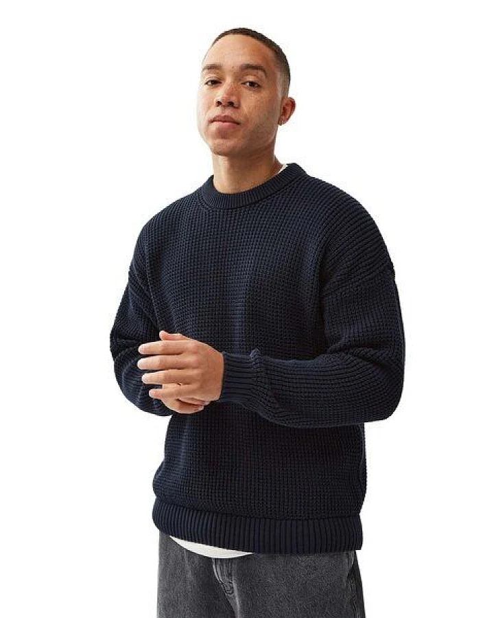 Honesty Rules Boxy Waffle Knitter Pullover