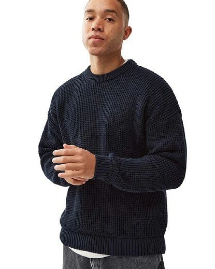 Honesty Rules Boxy Waffle Knitter Pullover