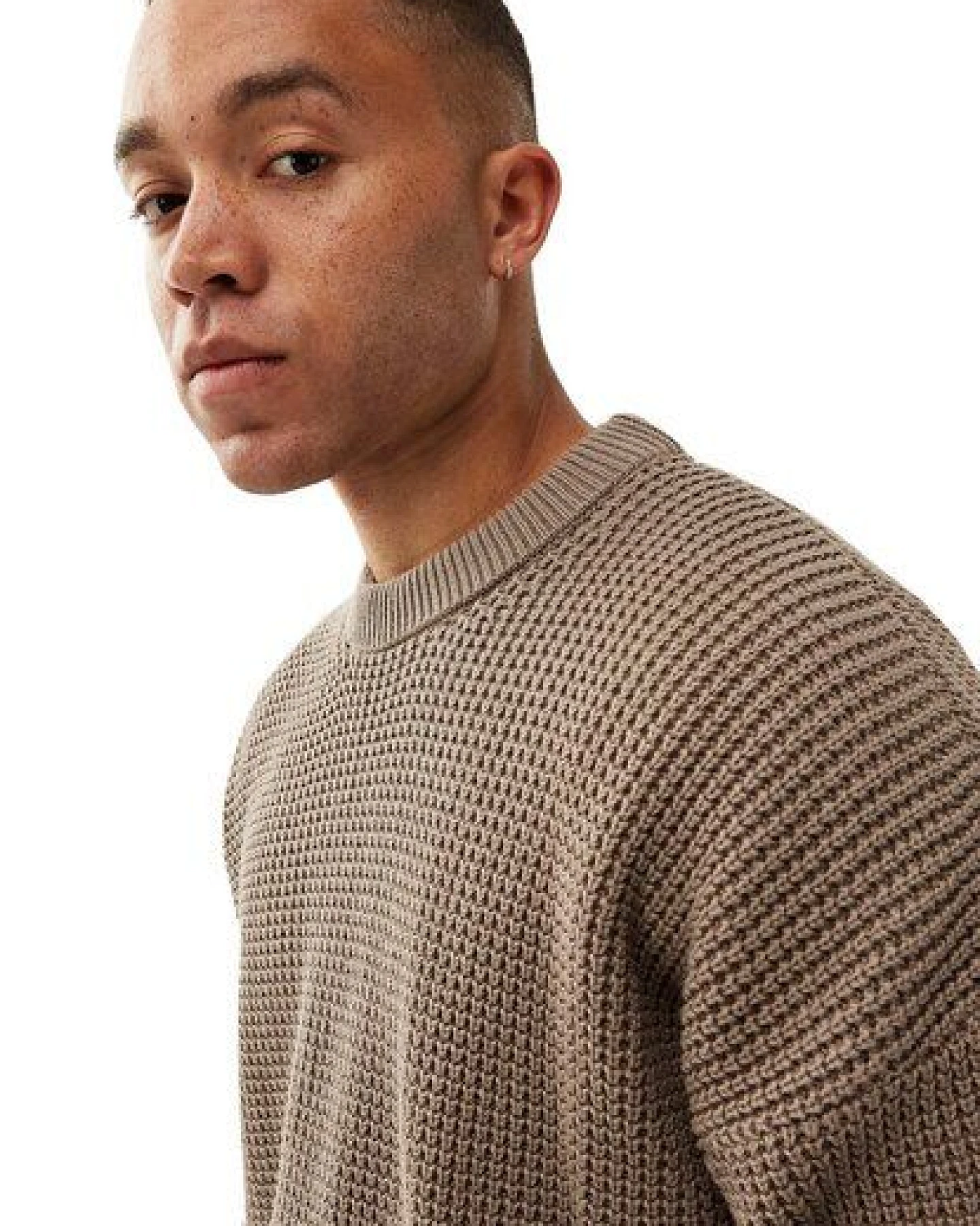 Honesty Rules Boxy Waffle Knitter Pullover – Ansicht 3