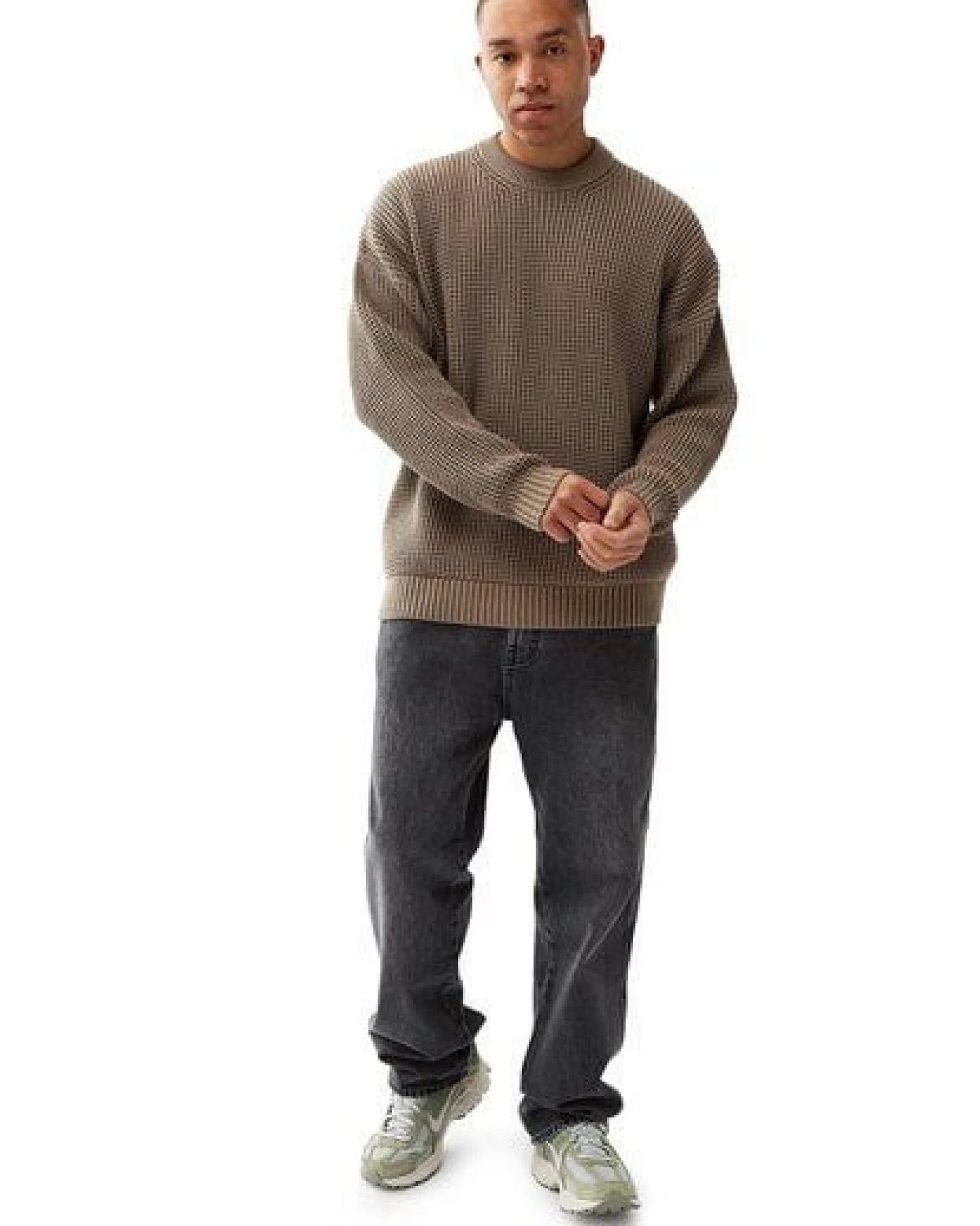 Honesty Rules Boxy Waffle Knitter Pullover – Ansicht 4