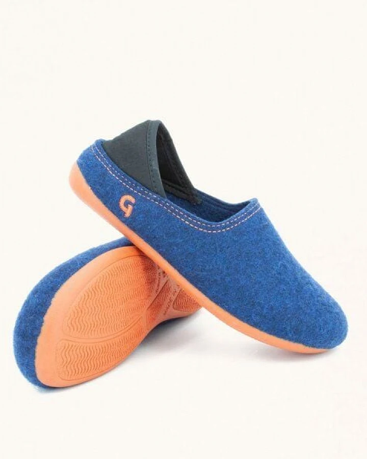 Gottstein Kinder-Hausschuh Wool Slip-on Kids aus 100% Schurwolle mit rutschfester Gummisohle - Perfekt für Kita, Kindergarten & Schule