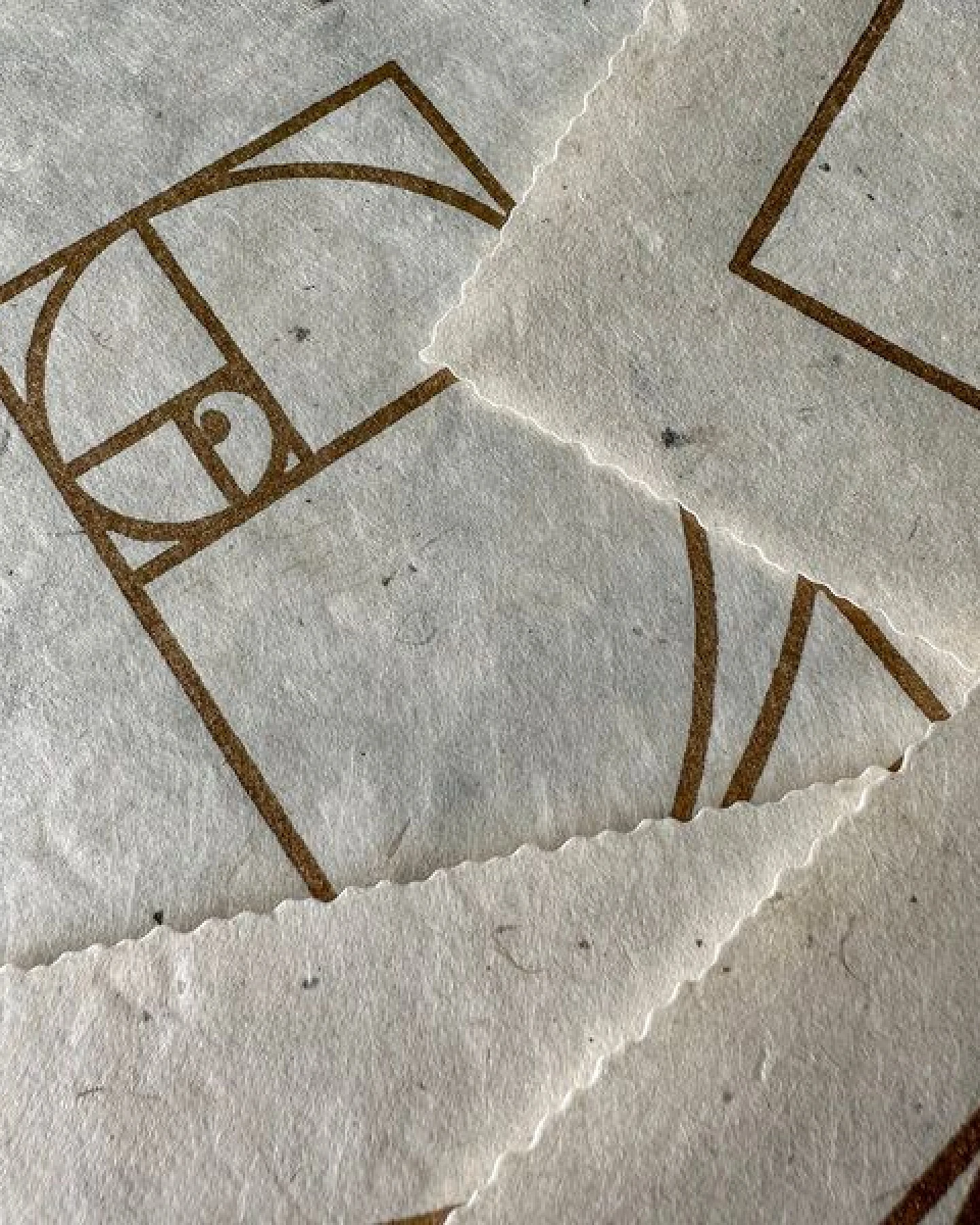 Veskor Cassiopeia FIBONACCI SEQUENZ Heilige Geometrie Linoldruck – Ansicht 2