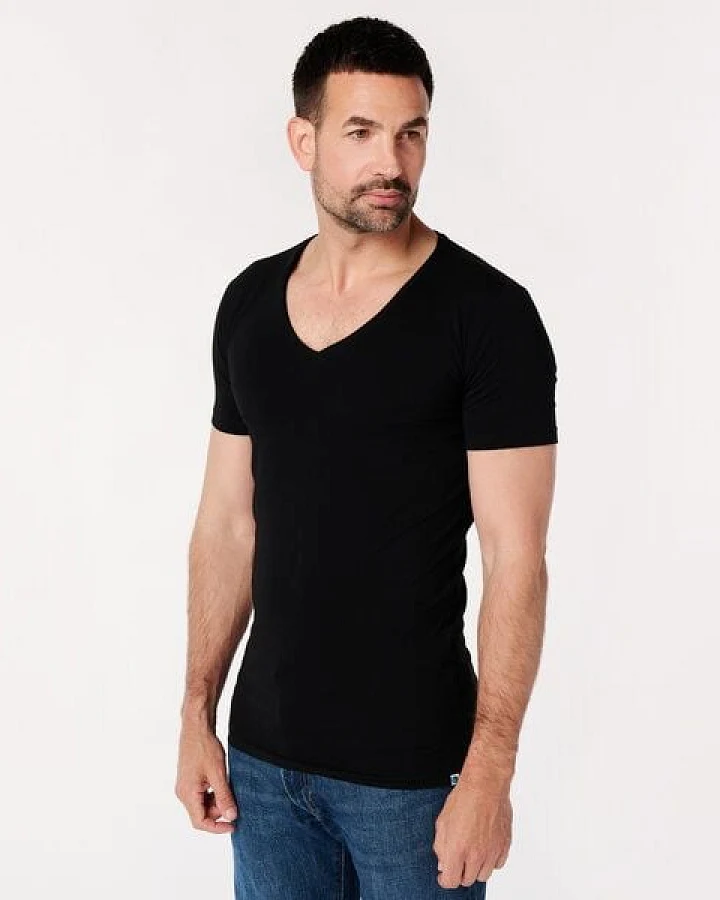 SKOT Fashion Nachhaltige T-Shirt 2-pack / Herren / Tief V-neck / Schwarz