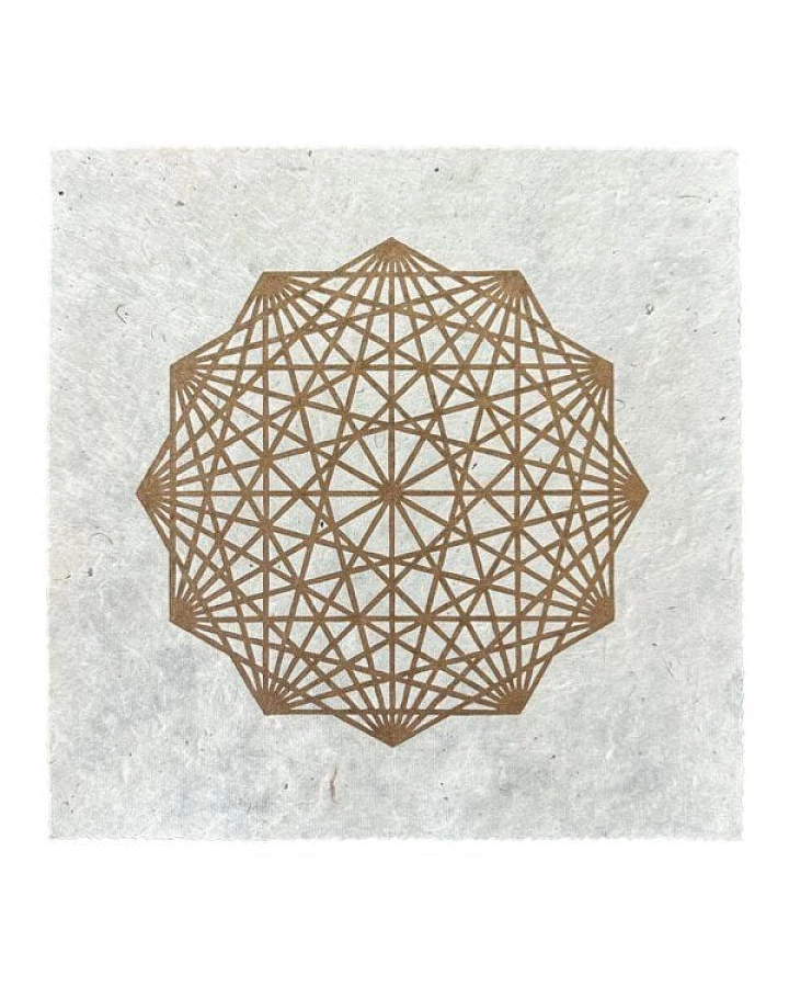 Veskor Cassiopeia DODEKAGON Heilige Geometrie Linoldruck