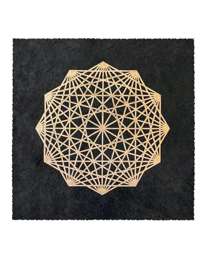 Veskor Cassiopeia DODEKAGON Heilige Geometrie Linoldruck