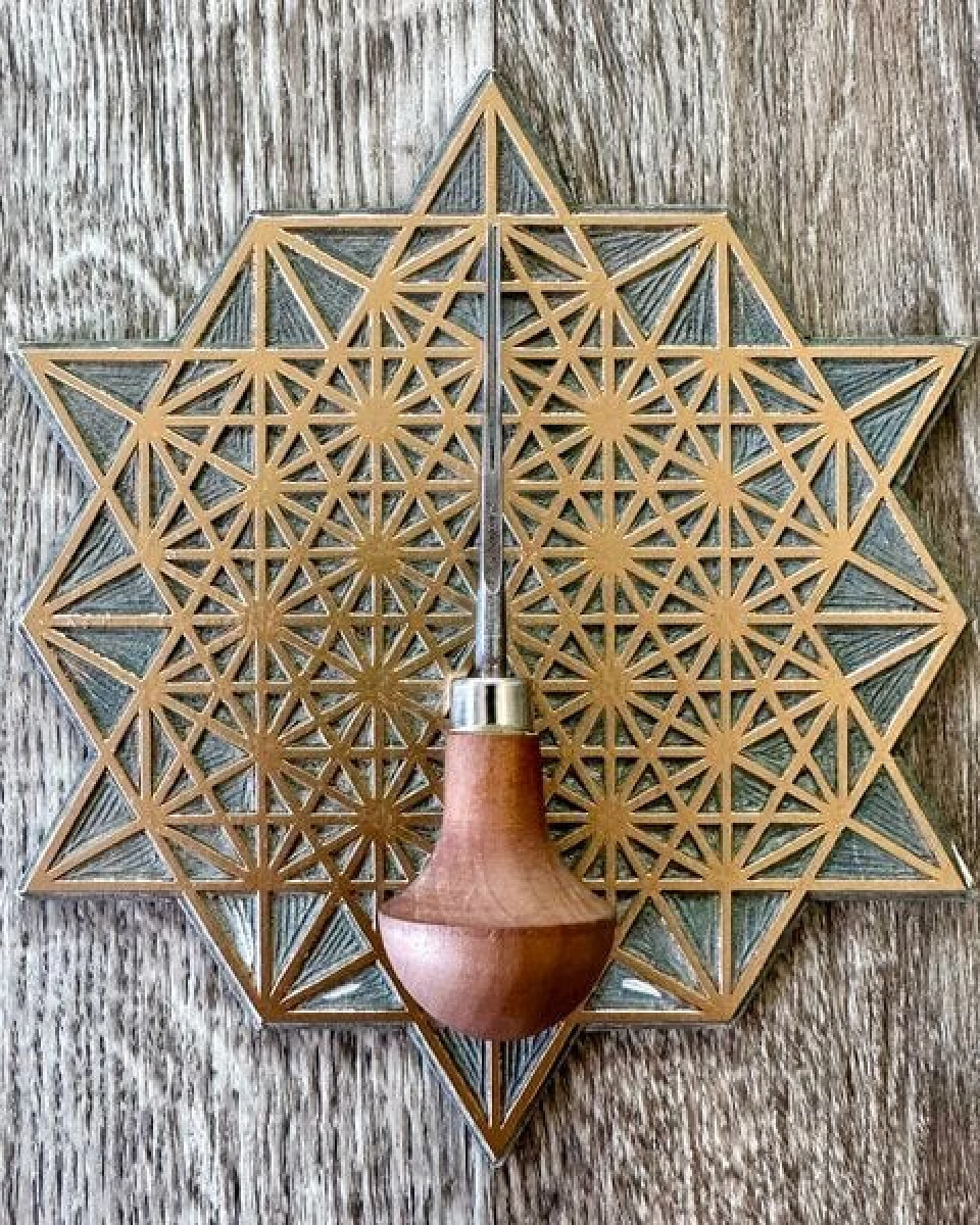 Veskor Cassiopeia STERN TETRAEDER 64 Heilige Geometrie Linoldruck – Ansicht 4