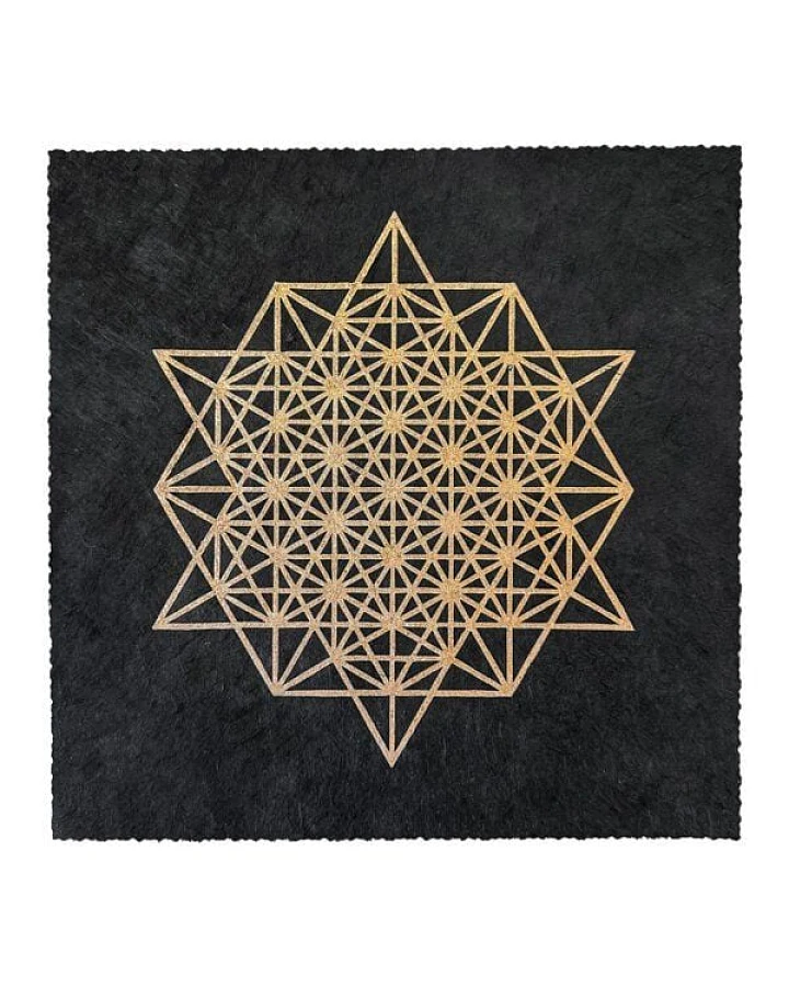 Veskor Cassiopeia STERN TETRAEDER 64 Heilige Geometrie Linoldruck