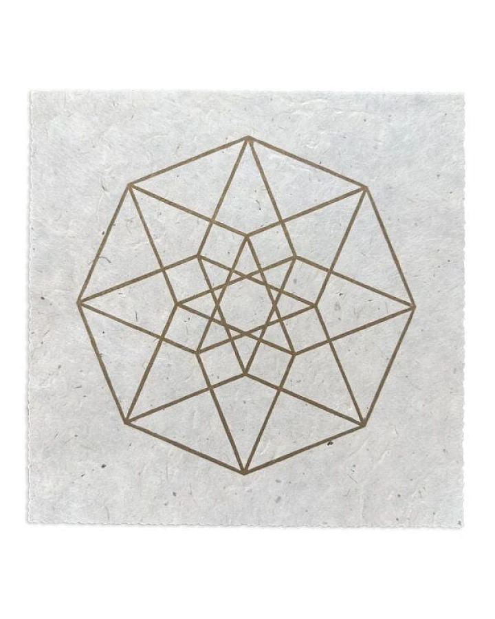 Veskor Cassiopeia TESSERAKT HYPERCUBE Heilige Geometrie Linoldruck