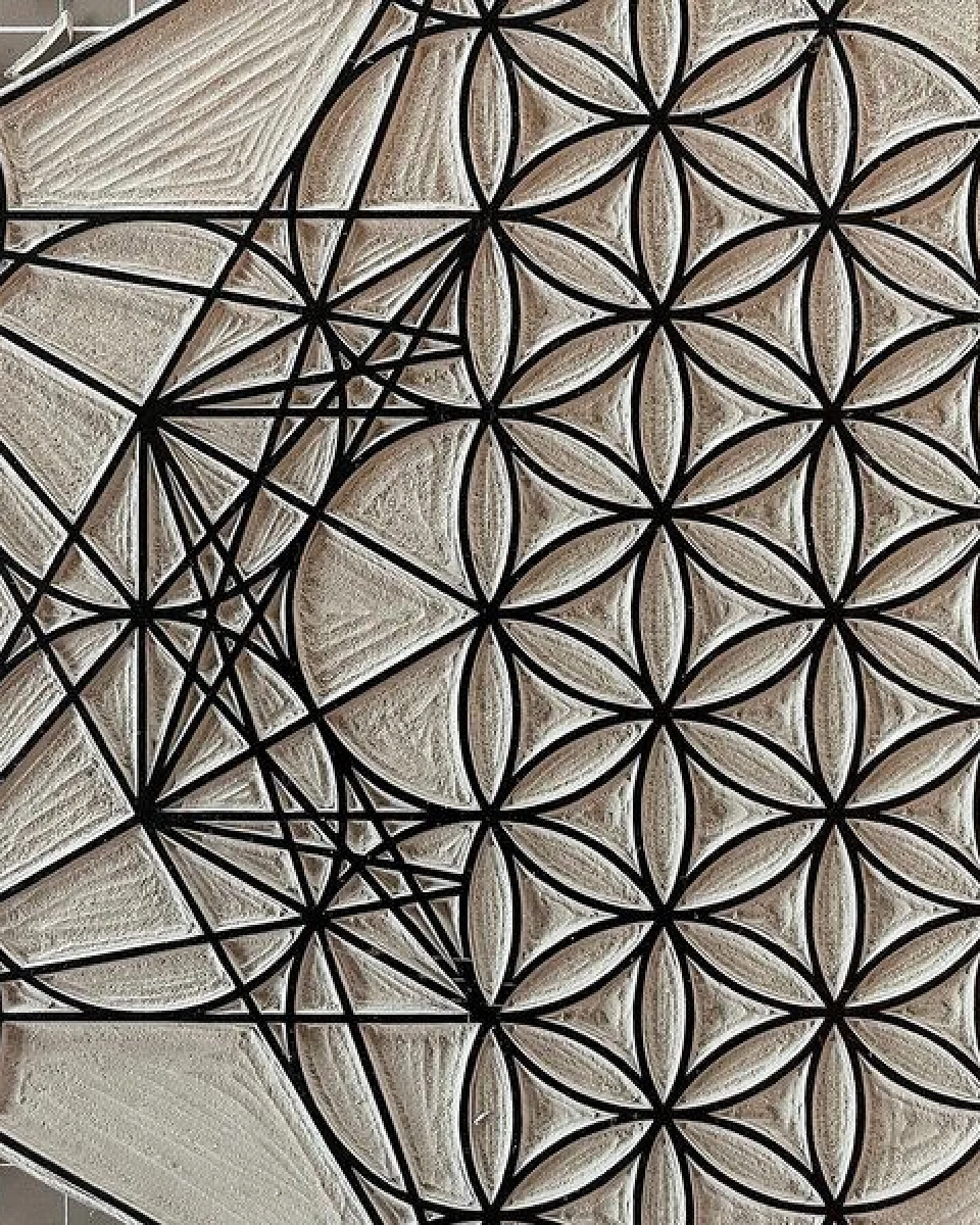 Veskor Cassiopeia METAFLOWER Heilige Geometrie Linoldruck – Ansicht 2