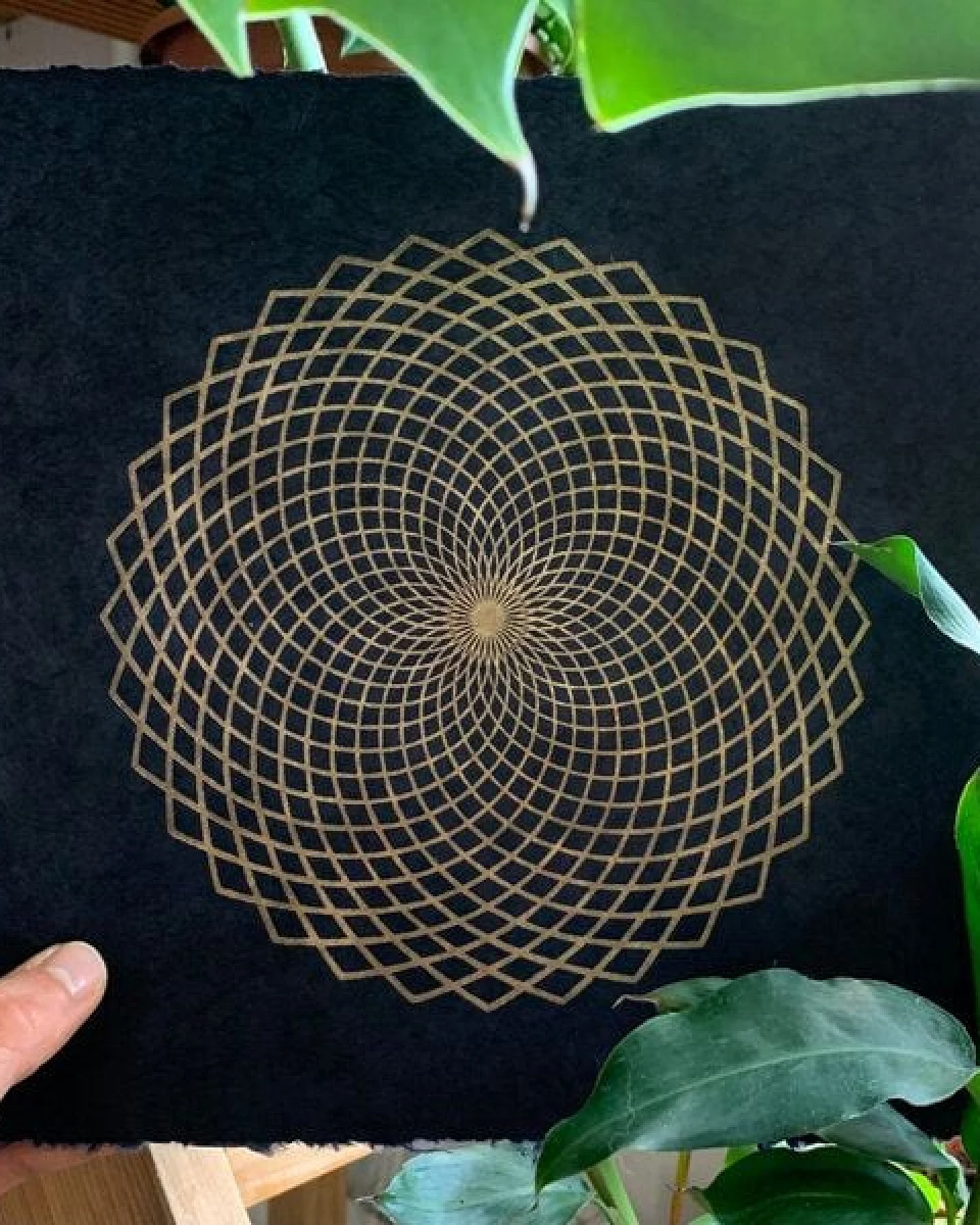 Veskor Cassiopeia LOTUS DES LEBENS Heilige Geometrie Linoldruck – Ansicht 4