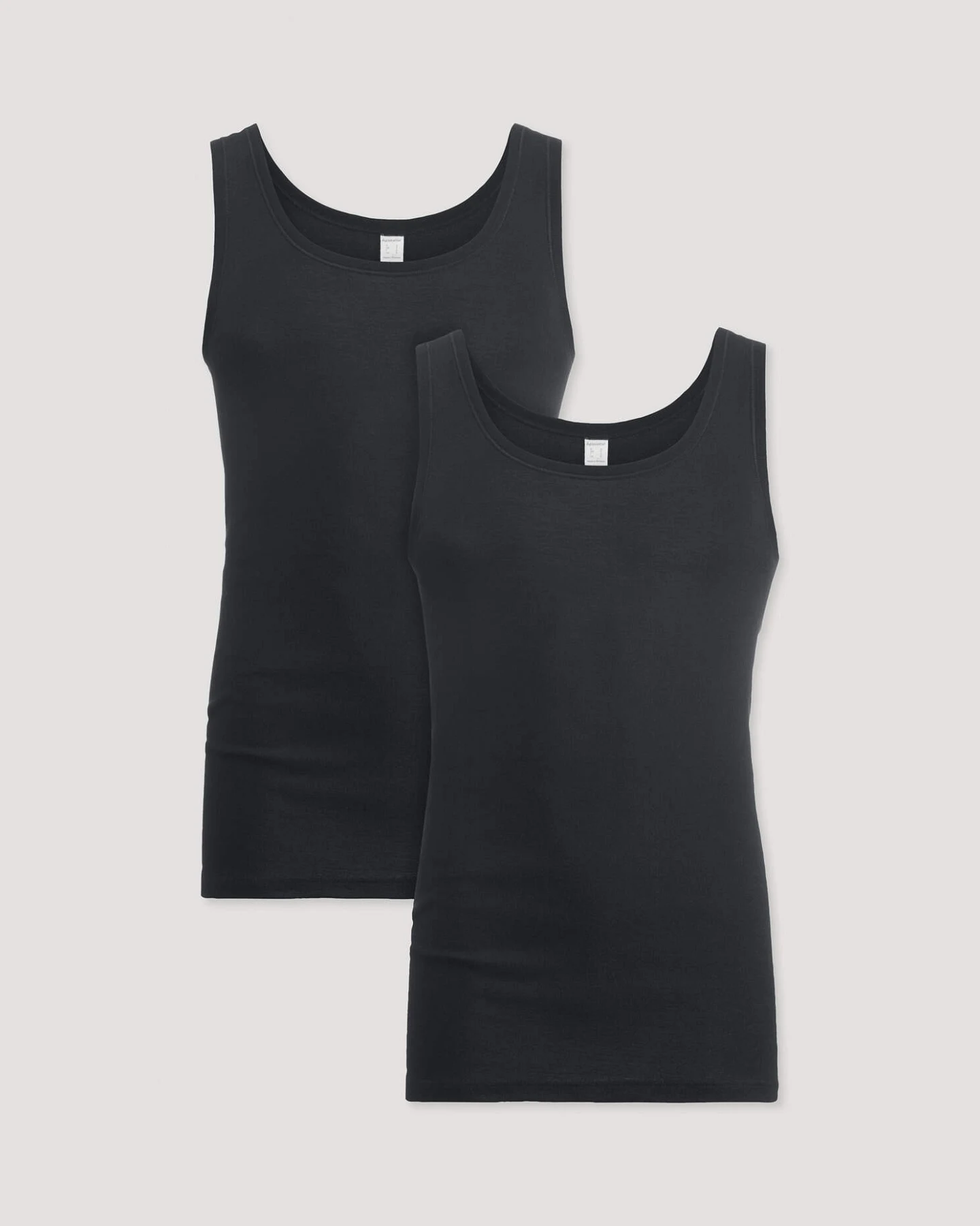 hessnatur Herren Athletic Shirt im 2er-Pack PURE NATURE aus Bio-Baumwolle - schwarz - Größe 7 = XL – Ansicht 3