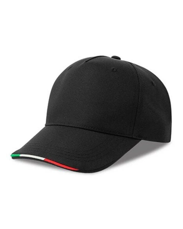 Atlantis Headwear Atlantis Cap Basecap Kappe Cappy kontrastierende Paspeln in Farben der italienischen Flagge