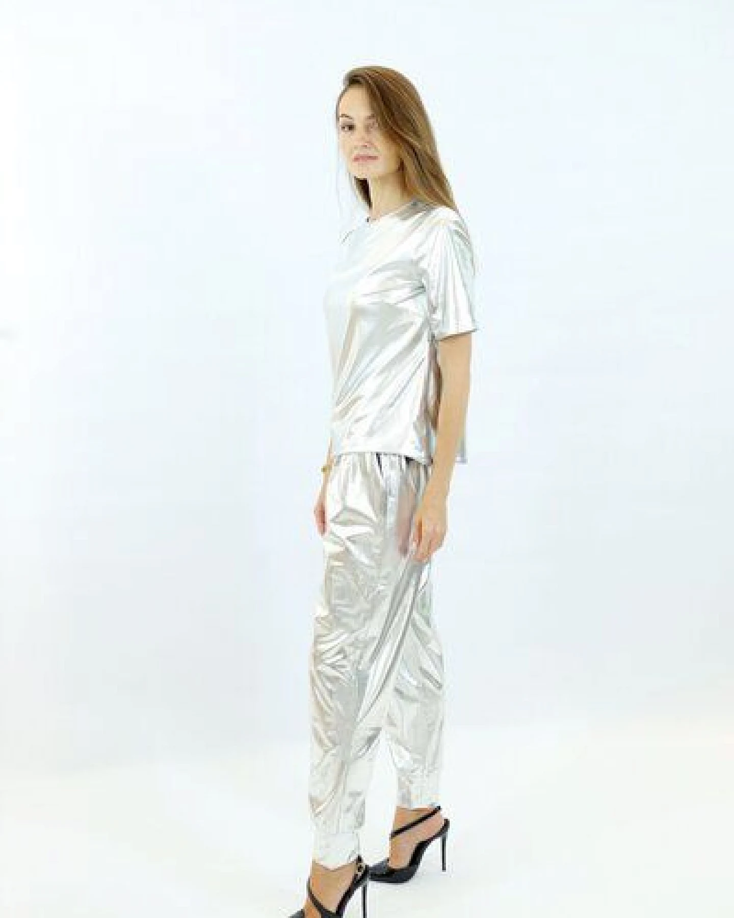 Aline Celi Jogger hosen Sustainable Fabric Metallic – Ansicht 4