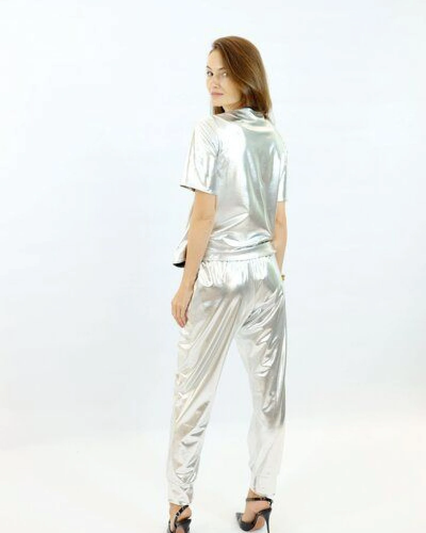 Aline Celi Jogger hosen Sustainable Fabric Metallic – Ansicht 3