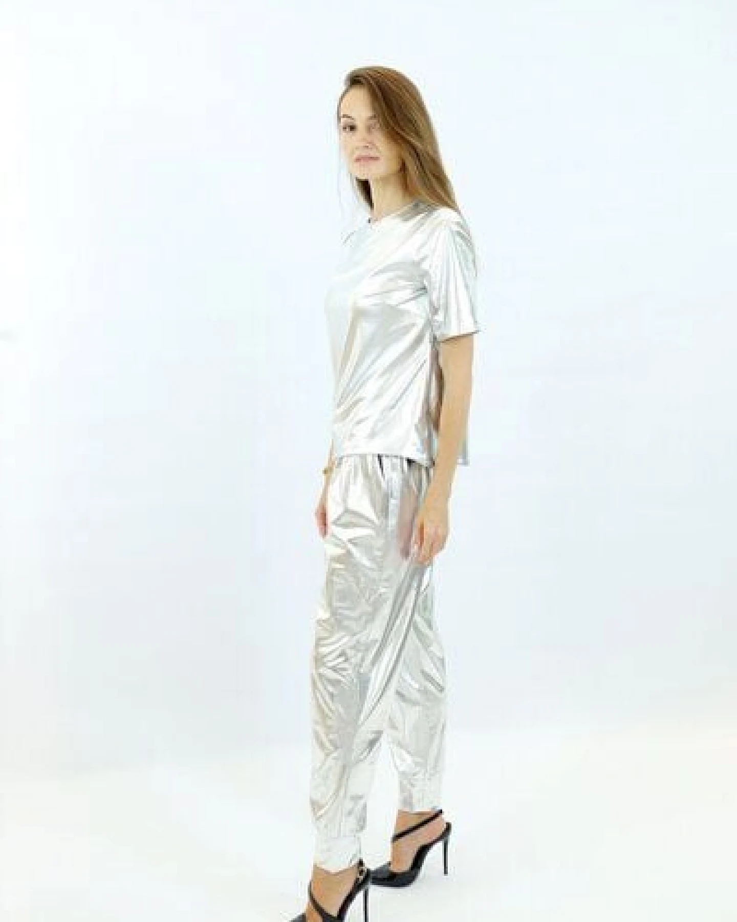 Aline Celi Jogger hosen Sustainable Fabric Metallic – Ansicht 4
