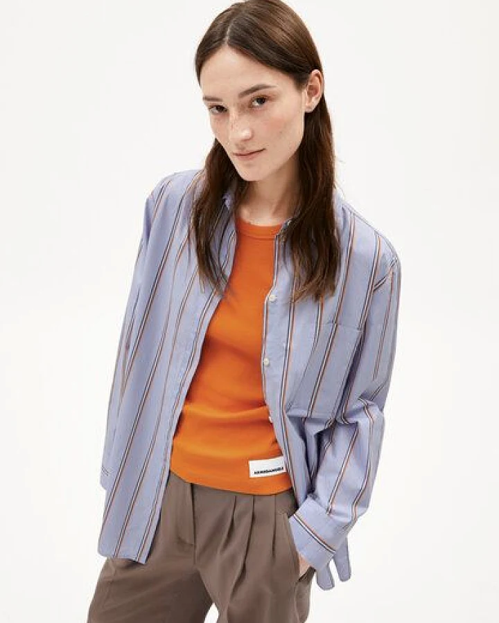 ARMEDANGELS HALIAA STRIPED Damen Bluse aus Bio-Baumwolle